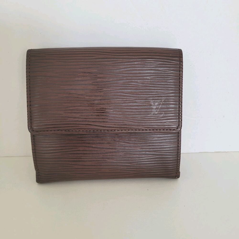 Louis Vuitton Vintage 2001 Epi Leather Wallet Brown Medium‎ Trifold Elise Retro